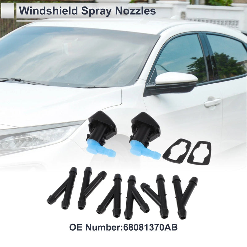 Dodge Windshield Washer Nozzle & 6 x Hose Connectors (No.68081370AB)