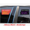Cadillac XTS 6X Glossy Black Door Trim B Pillar Posts Cover (2013–2018)