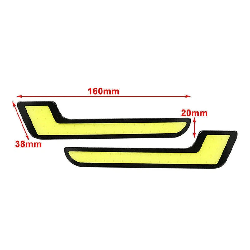 Car 12V L Shape COB White LED Daytime Running Lights (No Year Specified)