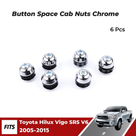 Button Space Cab Window Nuts Chrome 6 Pc Fits Toyota Hilux Vigo SR5 2005-15 D06