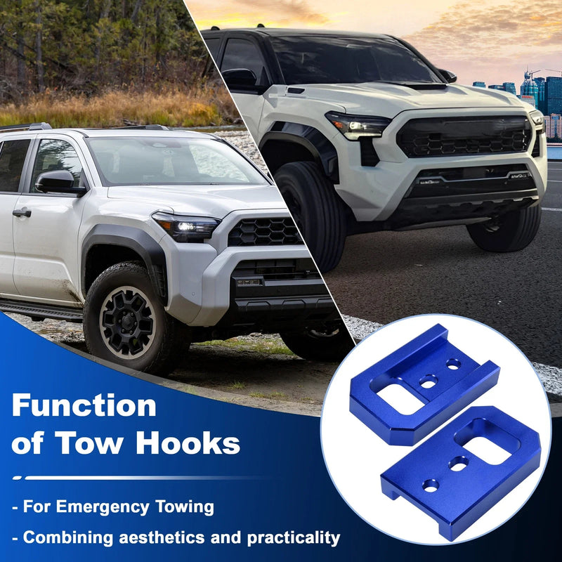 Toyota Tacoma 4Runner Land Cruiser 2024-2026 Blue 2x Front Tow Hooks