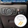 Ford Mustang (2015-2020) - Silver Tone 1 x Headlight Knob Cover Ring