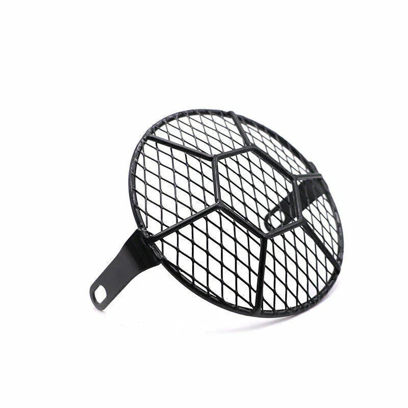 Universal Motorcycle - Black Light Cover 6.5" Headlight Mesh Grill Guard