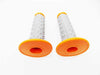 Suzuki RM500 Orange Grey Diamond Top Handlebar Grip Set