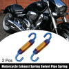 Motorcycle 2 x Exhaust Pipe Spring 58mm 2.28" Stainless Gold Tone