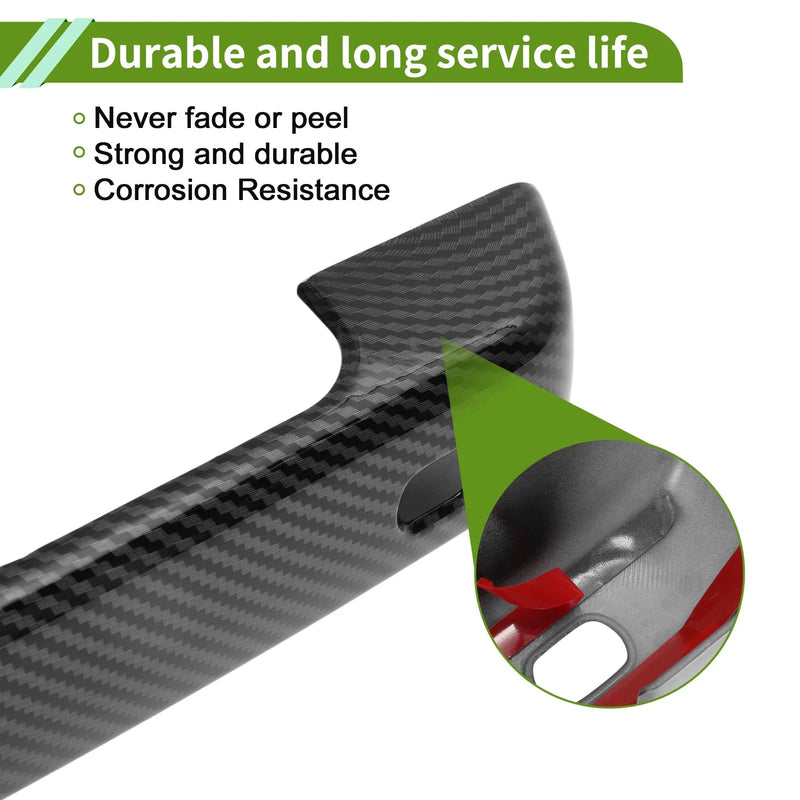 Ford Bronco Carbon Fiber Black ABS Exterior Door Handle Cover Trim (2021-2025)