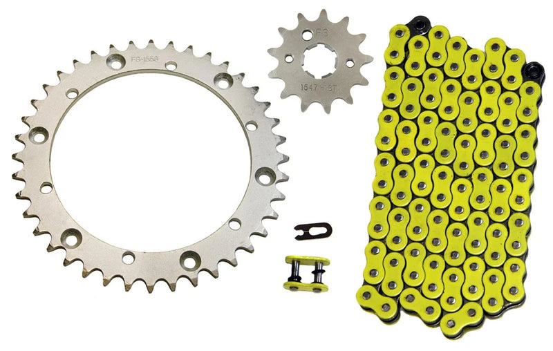 Yamaha Warrior Yellow 520x98 ORing Drive Chain 13/40 Sprockets (1989–2004)