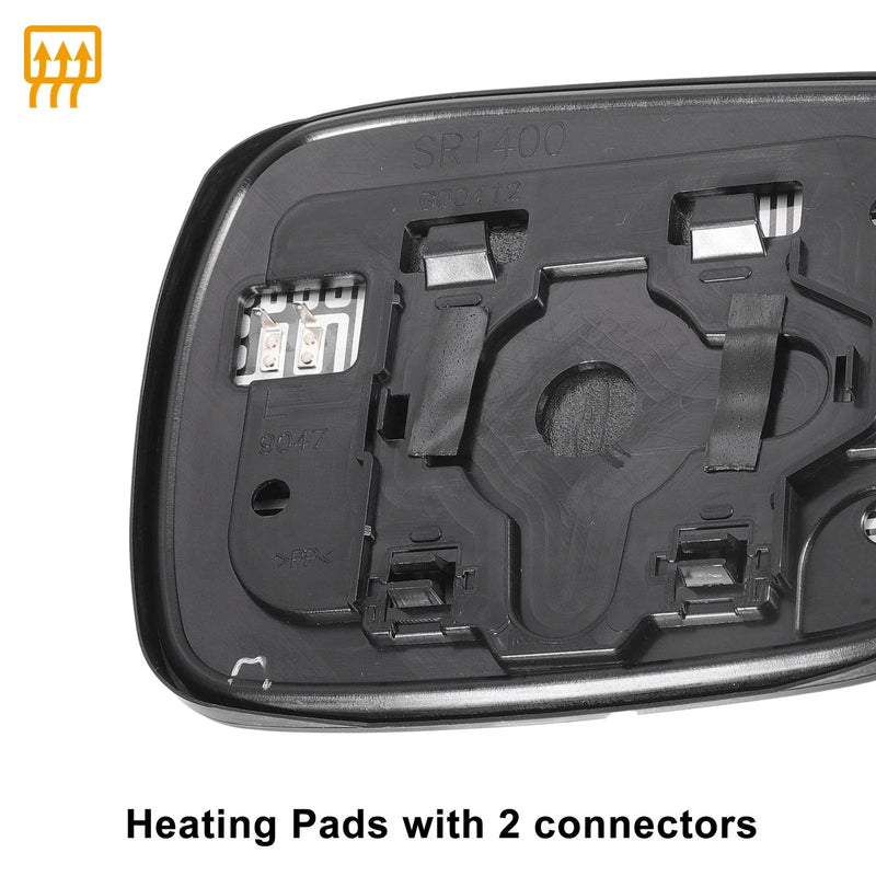 Honda Accord Left Side Heated White Mirror Glass (2011-2013)