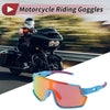 Motorcycle Riding Goggles Multicolor Lens Blue Frame Shades Glasses