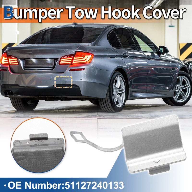BMW 5 Series F10 Titan Silver Rear Bumper Tow Hook Cover