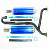 250cc Hummer Style ATV Blue Alloy Twin Exhaust Pipe Mufflers