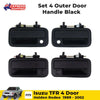 4x Outer Door Handle Black Fits Isuzu TFR 4 Door Holden Rodeo UTE Truck 1989-02