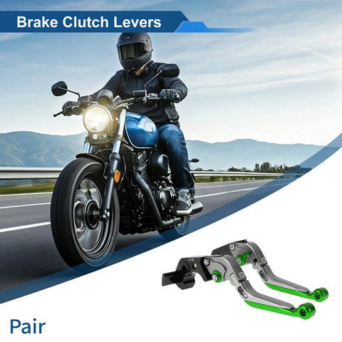 Kawasaki ZX14R Adjustable Short/Long Brake Clutch Levers Titanium Green