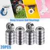 Machinery 20pcs 5x14x5mm Double Metal Shield Deep Groove Ball Bearings