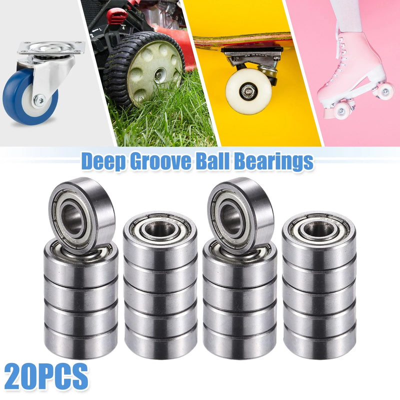 Machinery 20pcs 5x14x5mm Double Metal Shield Deep Groove Ball Bearings