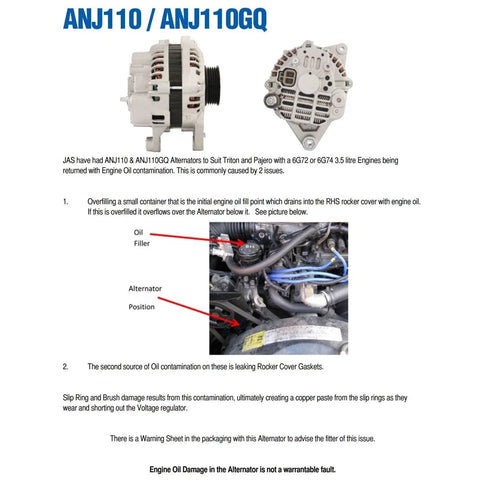 Mitsubishi Triton MK V6 3.0L 6G72 Petrol Alternator (1996 - 2006)