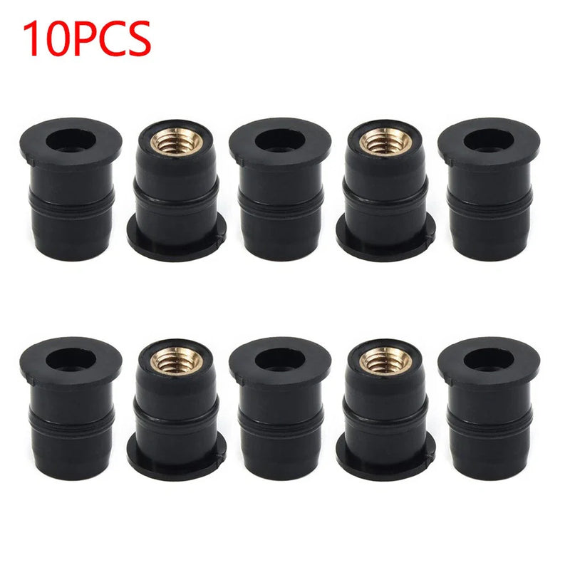 Motorcycle Rubber ATV Panel Nuts 5mm 10 x