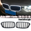 BMW 3 Series F30 F31 Glossy Black Front Grille LED Light Lamps (2013-2018)