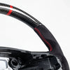Ford F150 F250 F350 F450 Steering Wheel Suede Red Flat Bottom (15-22)