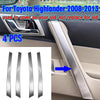 Toyota Highlander 4 x Silver Armrest Door Handle Trim Cover (2008–2013)
