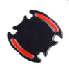 Car 4 x Carbon Fiber Red Door Handle Bowl Protective Film