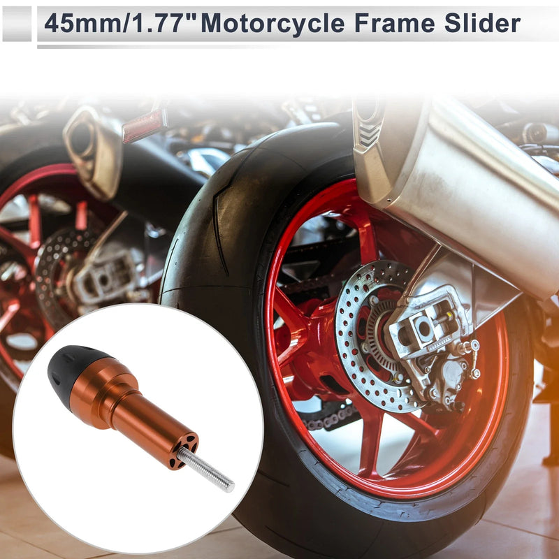 Motorcycle Slider Frame 10mm with 2 x Bolts Orange