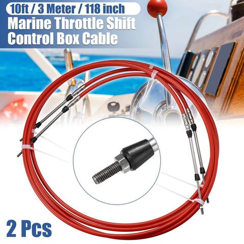 Yamaha 2 x 10ft 118 Inch Marine Type Shift Remote Control Box Cable