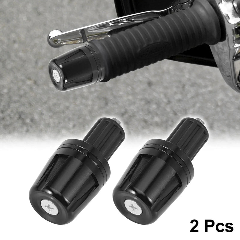 Motorcycle 2 x Pair Universal 17mm Hand Grips Handlebar End Caps Plug