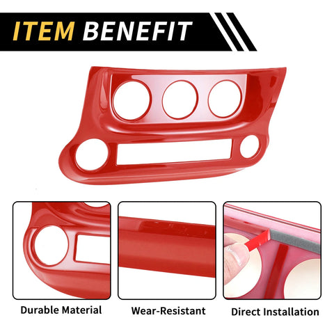 Jeep Wrangler JK JKU 2011-2017 Red AC Switch Control Cover Trim