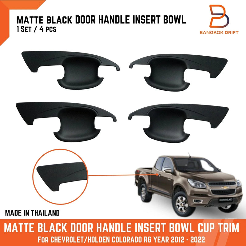 Holden Colorado Ute Matte Black Door Handle Insert Bowl Trim (2012-2022)
