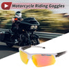 Motorcycle Riding Goggles Red Lens White Black Frame Tri-acetel Cellulose