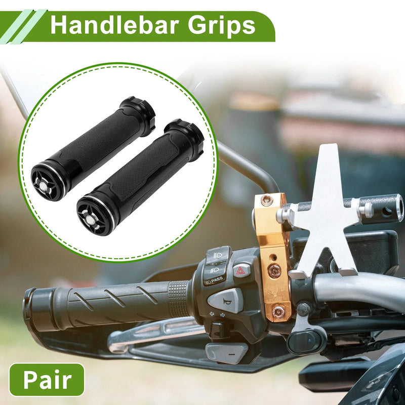 Motorcycle 7/8" 22mm Hand Grips Rubber Black Rhombus