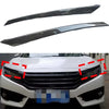 Honda Civic 10th 2016-20 100% Carbon Fiber Headlight Lamp Eyebrow Cover Trim