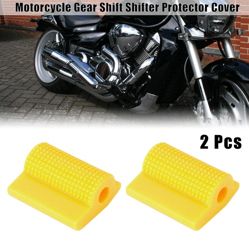 2 x Universal Yellow Gear Shift Shifter Protector Cover Anti Slip Motorcycle