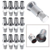 Silver Car Valve Stem Hex Cap with Sleeve Cover Decor