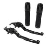 Kawasaki ZX636R Black Extendable Brake Clutch Levers Grips Set (2003-2006)