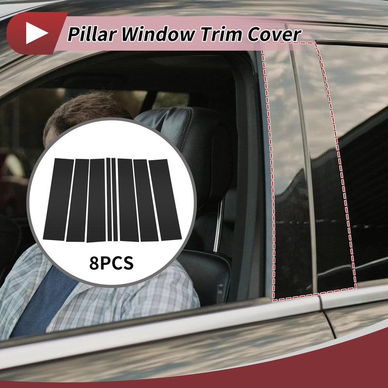 Ford Flex 8 Pcs Black Door Pillar Window Trim (2009-2015)