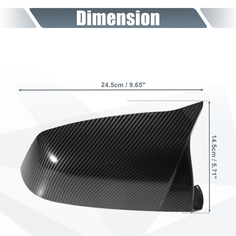 BMW 525i 528i 530i 535i Rearview Mirror Cover Cap Carbon Fiber Pattern