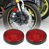 Motorcycle 2 x M6x1.0 Red Universal Screw Mount Round Warning Reflector