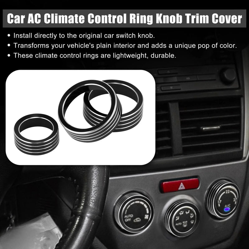 Subaru Forester 3 x Black AC Climate Control Knob Trim Covers (2014-2018)