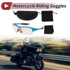 Motorcycle Riding Goggles Light Red Lens Blue Frame PC TPU Cycling Sunglasses
