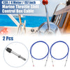 2pcs 13ft Marine Throttle Shift Control Box Cable with Clevis Blue