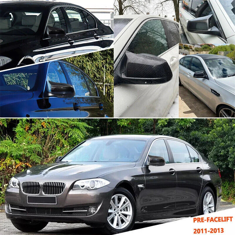 BMW F10 Sedan 2 x Carbon Look Door Side Mirror Cover Caps (2011-2013)