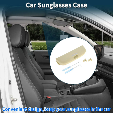 Toyota Prado 2021-2023 Eyeglasses Holder Storage Beige Sunglasses Case