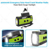 4000mAh Emergency Solar Hand Crank Radio Power Bank Charger Flashlight