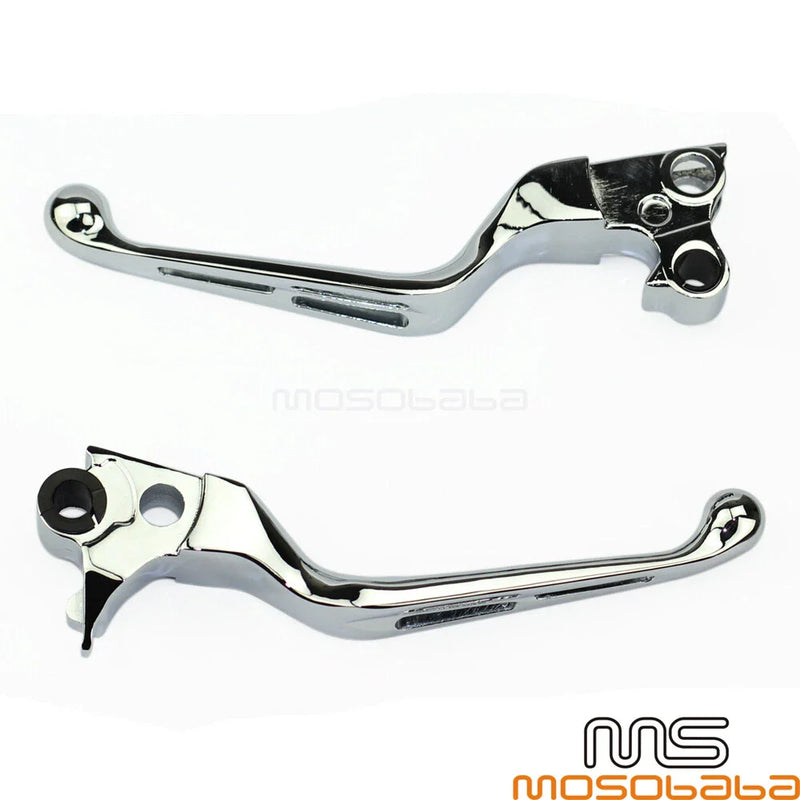 Harley Dyna Sportster Softail FLHR Chrome Billet 3 Slot Brake Clutch Levers