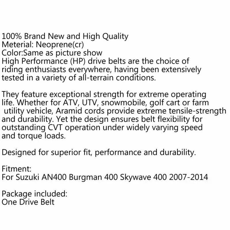 Suzuki AN400 Burgman / Skywave Timing Belt (2007-2020)