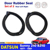 Door Rubber Weatherstrip Seal Rear LH RH Fits Datsun Sunny B310 4D Sedan 77-81
