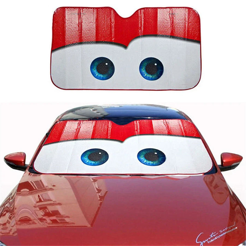 Car SUV Cartoon Red Big Eyes Aluminium Foil Sun Shade