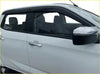 Black plastic window visors installed on white mazda bt-50 2012-2020 for weather protection